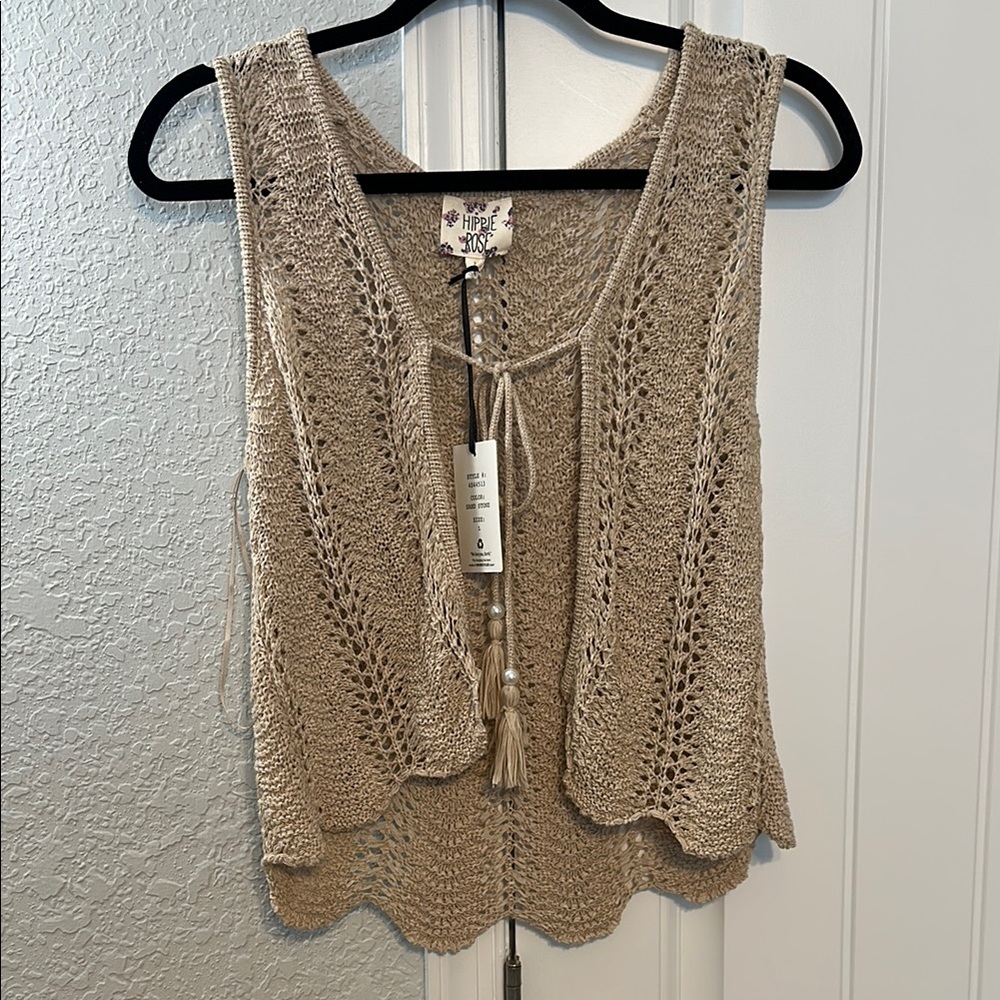Hippie Rose Tan Knit Tank Top